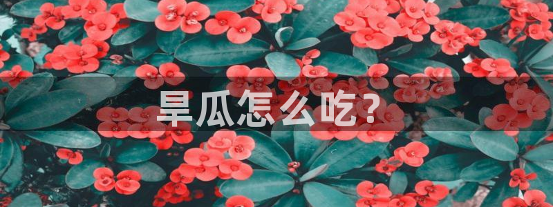 51cg1.ct吃瓜张津瑜：旱瓜怎么吃？